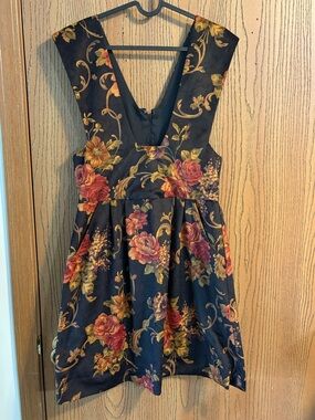 Handmade Suede Floral Dress with Pockets